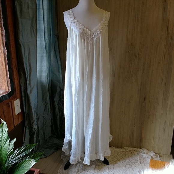 white cotton gauze nightgown